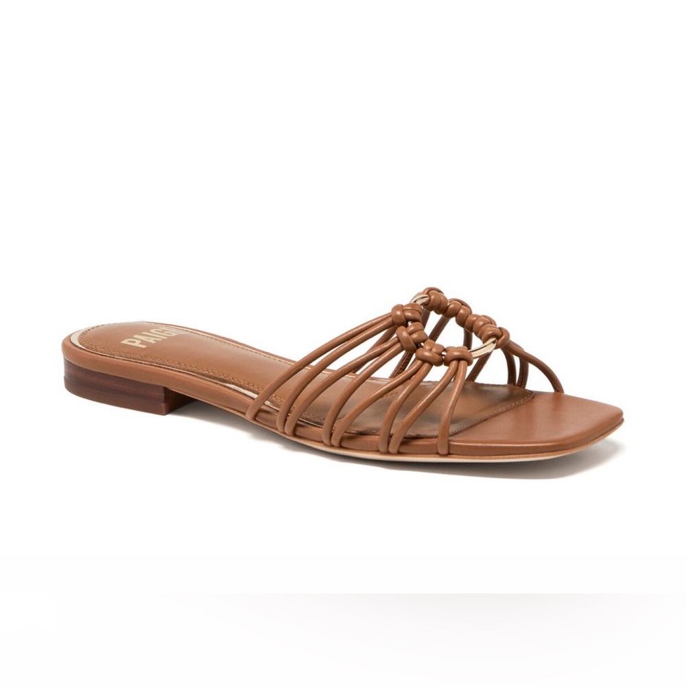 PAIGE $239 Women’s Daya Slide Sandal Cognac Color Size 7.5 New - Picture 2 of 8